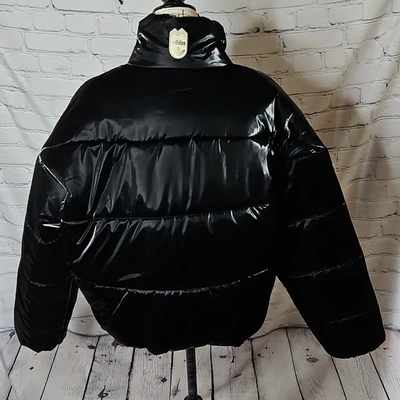 Adidas Ski Chic Cropped Puffer Jacket Black/Cream Size Medium - Picture 5 of 10